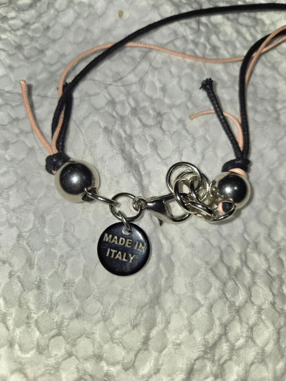 Cliché Italy Statement Beaded Necklace Pink Black Resin Modern Artisan